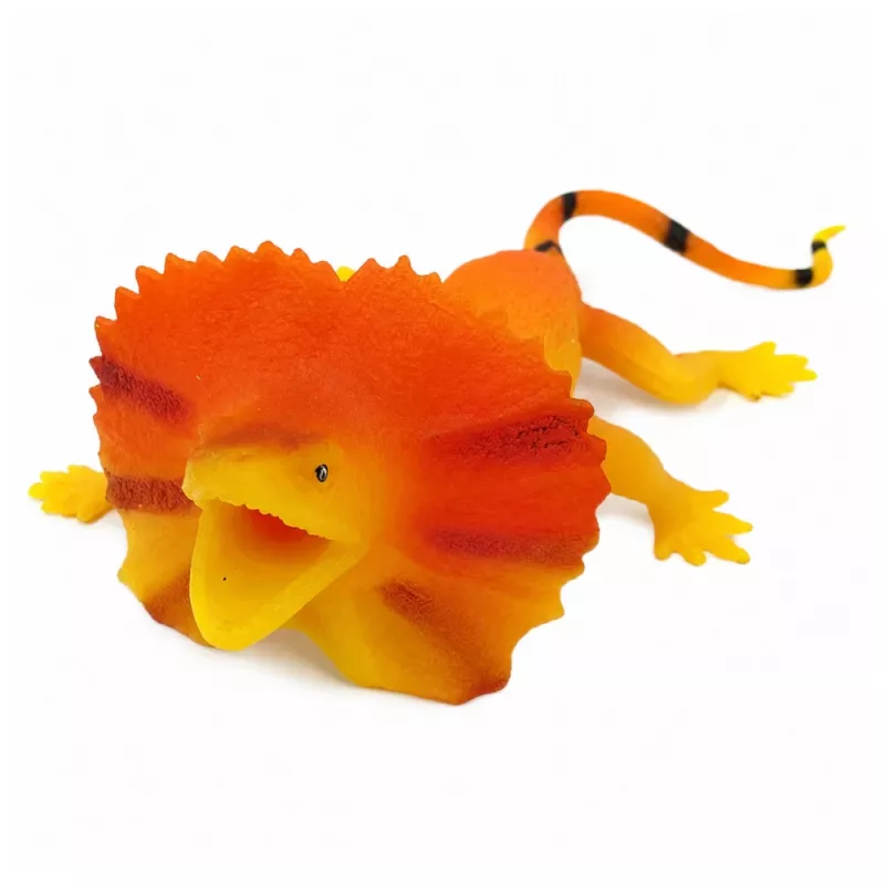 LEAN TOYS Figurka Gumowa Legwana Obrożnego Rozciągliwa Realistyczna 19cm