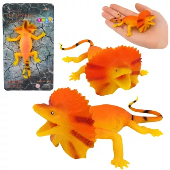 LEAN TOYS Figurka Gumowa Legwana Obrożnego Rozciągliwa Realistyczna 19cm