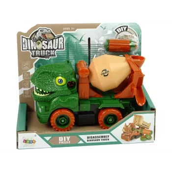LEAN TOYS Betoniarka Dinozaur Unwrecker Zielone Akcesoria
