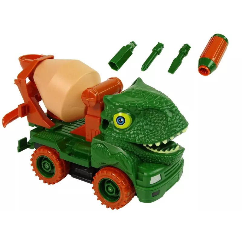 LEAN TOYS Betoniarka Dinozaur Unwrecker Zielone Akcesoria