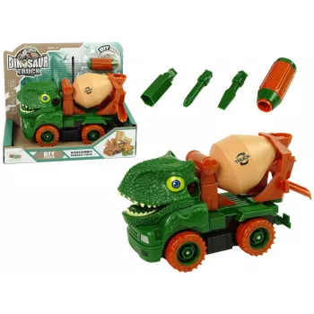 LEAN TOYS Betoniarka Dinozaur Unwrecker Zielone Akcesoria