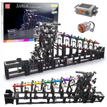 LEAN TOYS Klocki Konstrukcyjne Tor Kulkowy z Silnikiem Elektrycznym 2520 szt.