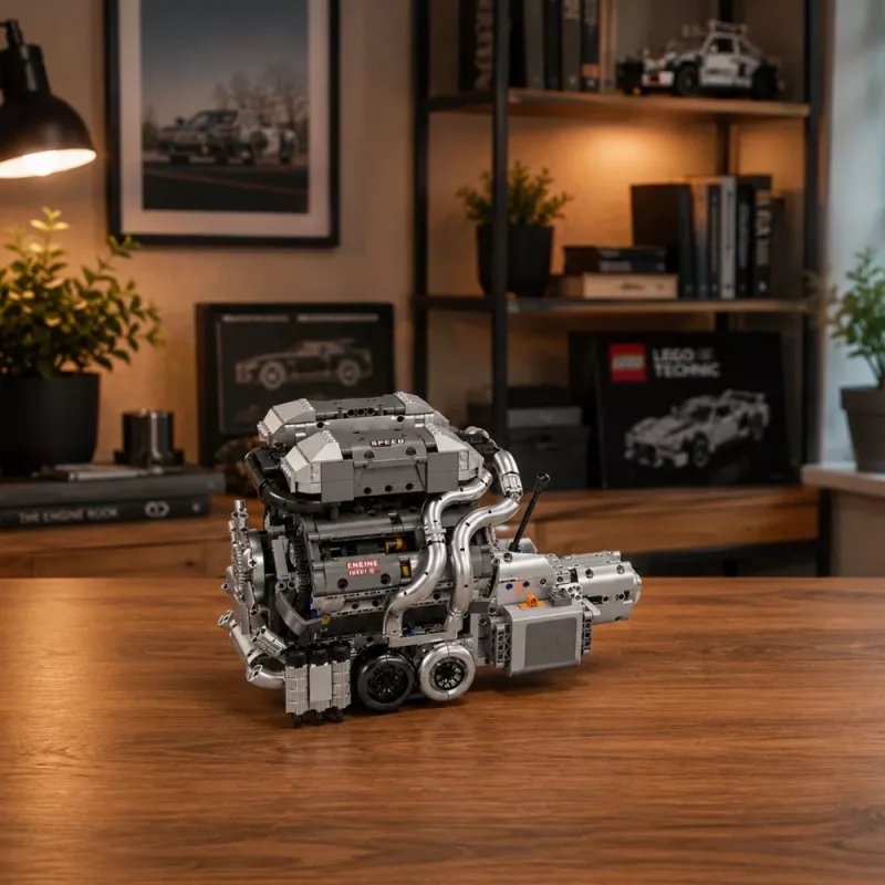 LEAN TOYS Klocki konstrukcyjne Silnik samochodowy V8 Skrzynia biegów 2024 el.