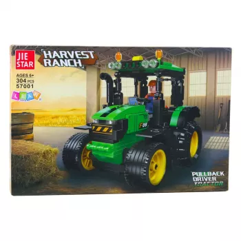 LEAN TOYS Klocki konstrukcyjne Traktor rolniczy zielony 304 szt.