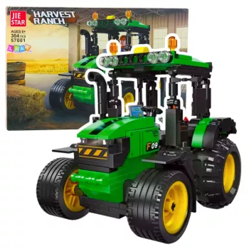 LEAN TOYS Klocki konstrukcyjne Traktor rolniczy zielony 304 szt.