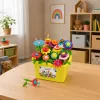 LEAN TOYS Klocki Konstrukcyjne Kwiaty Kolorowy Ogród Kwiatowy w Pudełku 73 szt.