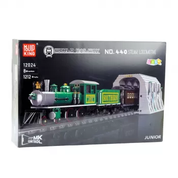 LEAN TOYS Klocki Konstrukcyjne Zdalnie Sterowany Pociąg Parowy RC Zielony 1212 elementów