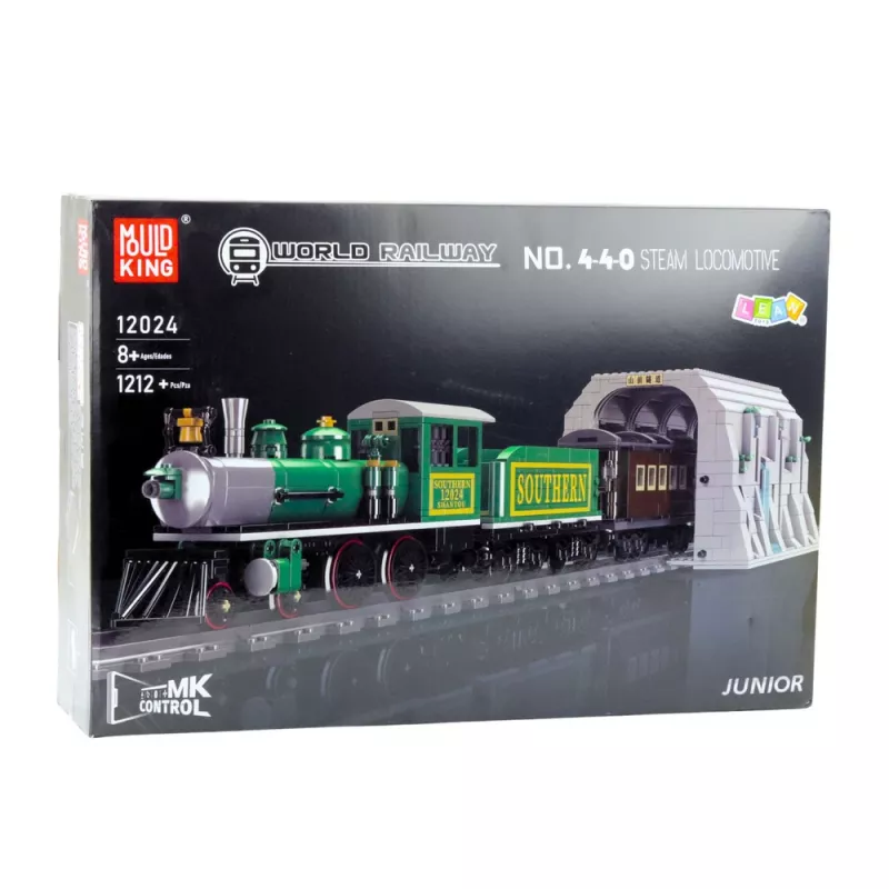 LEAN TOYS Klocki Konstrukcyjne Zdalnie Sterowany Pociąg Parowy RC Zielony 1212 elementów