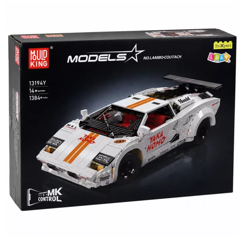 LEAN TOYS Klocki Konstrukcyjne Samochód Sportowy RC Biały 1384 szt.