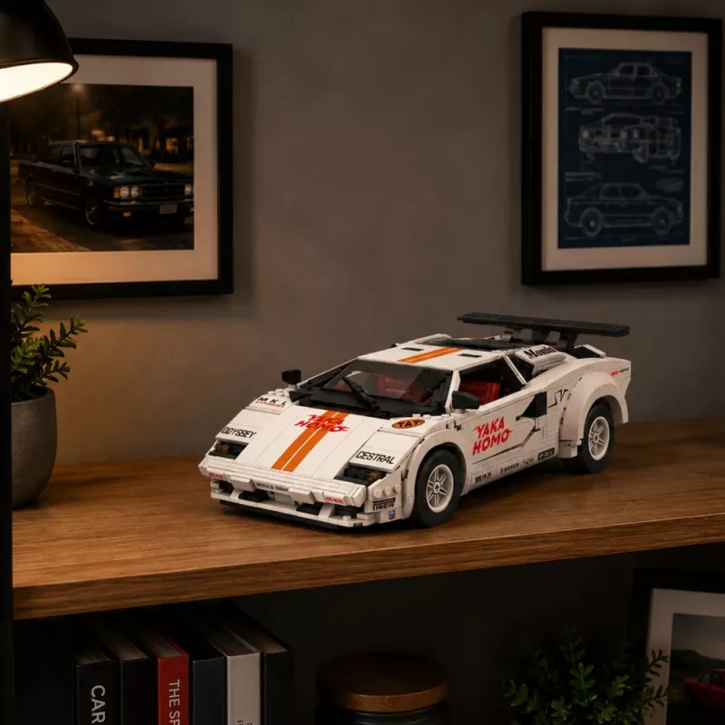 LEAN TOYS Klocki Konstrukcyjne Samochód Sportowy RC Biały 1384 szt.