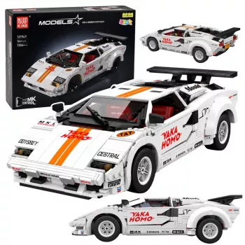 LEAN TOYS Klocki Konstrukcyjne Samochód Sportowy RC Biały 1384 szt.