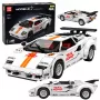 LEAN TOYS Klocki Konstrukcyjne Samochód Sportowy RC Biały 1384 szt.