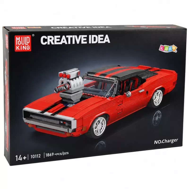 LEAN TOYS Klocki Konstrukcyjne Samochód Sportowy Charger Czerwony 1869 szt.
