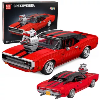LEAN TOYS Klocki Konstrukcyjne Samochód Sportowy Charger Czerwony 1869 szt.