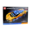 LEAN TOYS Klocki konstrukcyjne Samochód sportowy RC – niebieski i pomarańczowy (1883 elementy, 2.4GHz, skala 1:8)