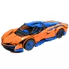 LEAN TOYS Klocki konstrukcyjne Samochód sportowy RC – niebieski i pomarańczowy (1883 elementy, 2.4GHz, skala 1:8)