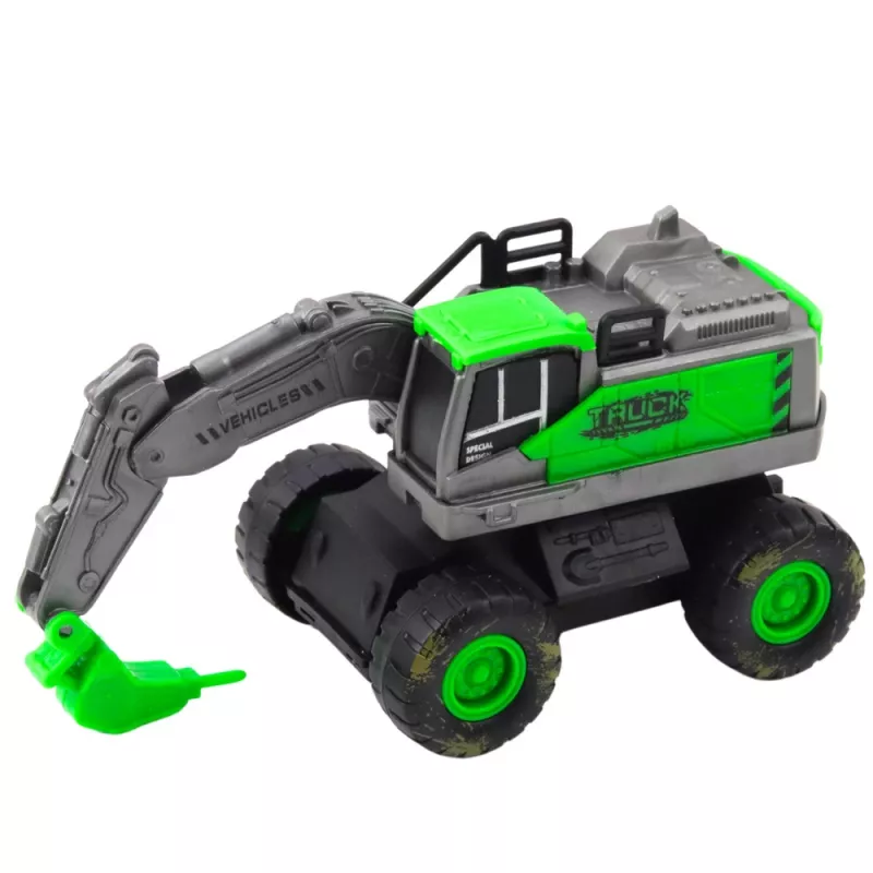 LEAN TOYS Pojazdy Budowlane Koparka Ładowarka Spycharka Zielony Drive Mix