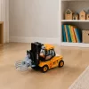LEAN TOYS Wózek widłowy z regulowanym chwytakiem, światłami i dźwiękami, żółty 1:43