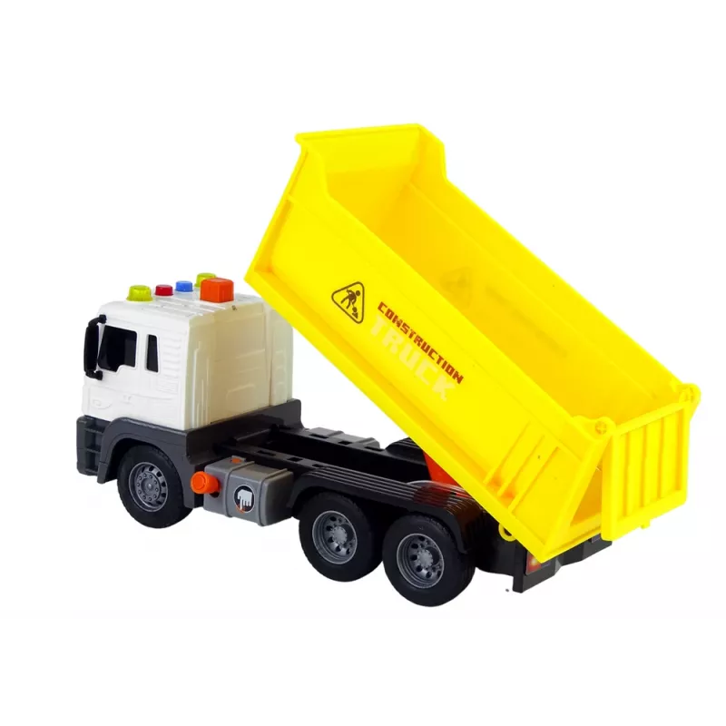 LEAN TOYS Construction Vehicle Tipper Truck 1:16 Yellow Lift Trailer