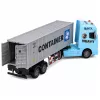 LEAN TOYS Ciężarówka z kontenerem z otwieranymi drzwiami, światłami i dźwiękami – niebieska, 54 cm