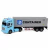 LEAN TOYS Ciężarówka z kontenerem z otwieranymi drzwiami, światłami i dźwiękami – niebieska, 54 cm