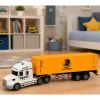 LEAN TOYS Ciężarówka kontenerowa z otwieranymi drzwiami, światłami i dźwiękami, żółta, 54 cm