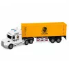 LEAN TOYS Ciężarówka kontenerowa z otwieranymi drzwiami, światłami i dźwiękami, żółta, 54 cm