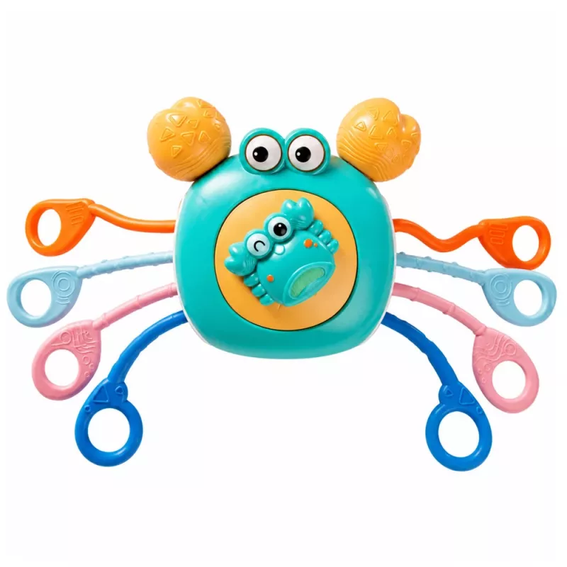 LEAN TOYS Krab Sensoryczna Zabawka Edukacyjna dla Maluchów Grzechotka Gryzak Niebieski