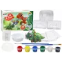LEAN TOYS kreatywny zestaw artystyczny dinozaury 3D gips farby - odlej i pomaluj 6 figurek dinozaurów, 6 foremek, 6 farb, narzędzia, od 5 lat