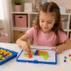 LEAN TOYS Kreatywny zestaw mozaiki z guzików Puzzle Grzybki Szpilki Walizka 300 szt.