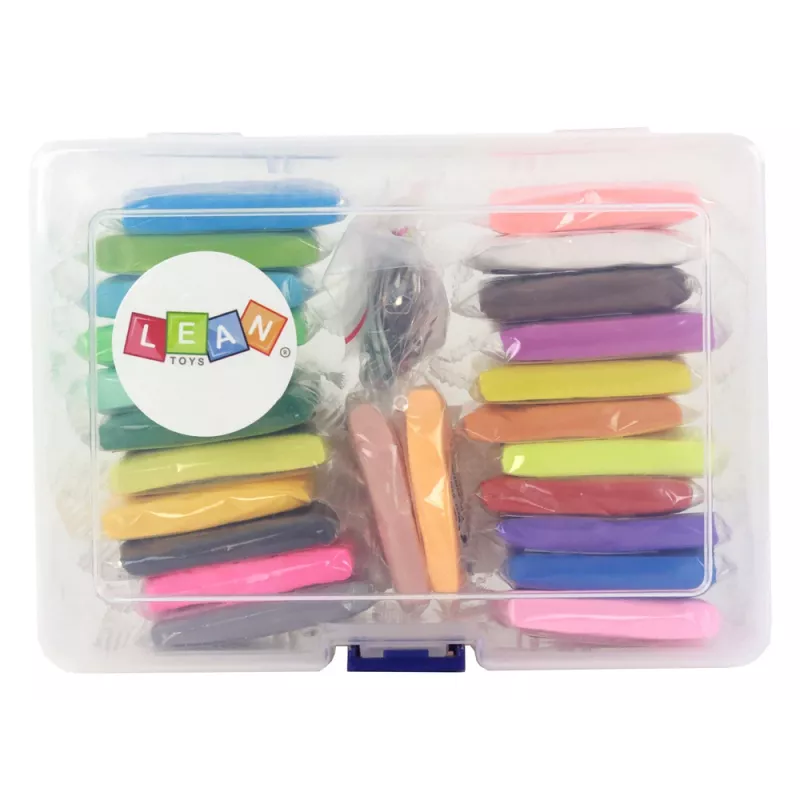 LEAN TOYS Kreatywny zestaw modeliny 24 kolory akcesoria