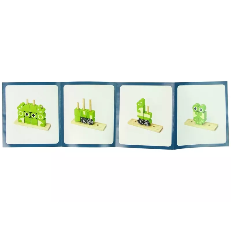 LEAN TOYS Creative Spatial Wooden Bricks 3D Frog Puzzle