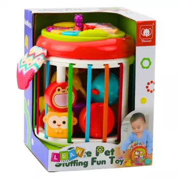 Kostka sensoryczna LEAN TOYS Cylinder, interaktywny sorter kształtów ze światłami i dźwiękami - wielokolorowy (22659)
