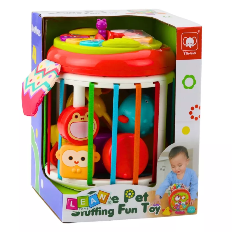 Kostka sensoryczna LEAN TOYS Cylinder, interaktywny sorter kształtów ze światłami i dźwiękami - wielokolorowy (22659)