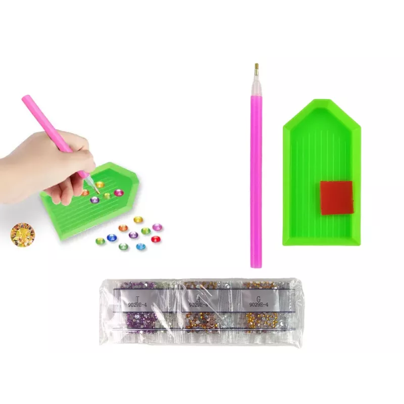 LEAN TOYS Zestaw Naklejek z Diamentowym Haftem Dinozaury Mozaika