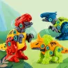 LEAN TOYS Zestaw do skręcania klocków konstrukcyjnych Dinozaury ze śrubokrętem 4 w 1