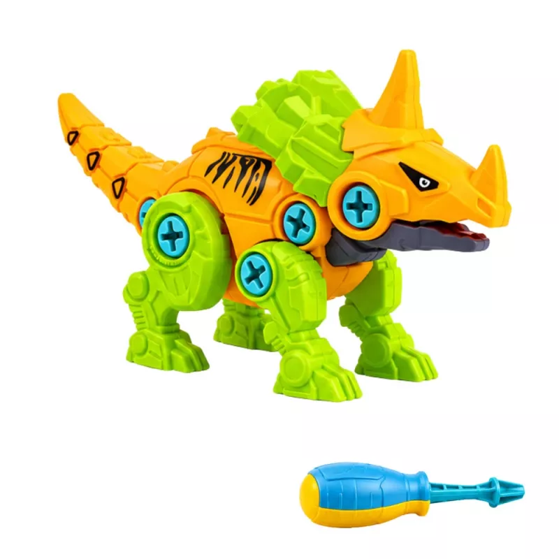 LEAN TOYS Zestaw do skręcania klocków konstrukcyjnych Dinozaury ze śrubokrętem 4 w 1