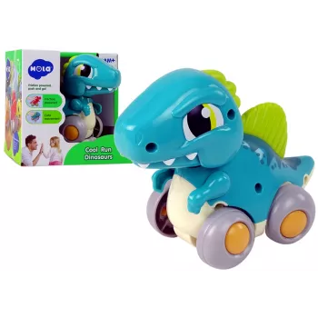 LEAN TOYS Dinozaur na Kółkach Niebieska Figurka