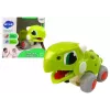 LEAN TOYS Dinozaur na Kółkach Zielona Figurka