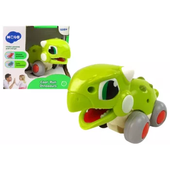LEAN TOYS Dinozaur na Kółkach Zielona Figurka