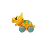 LEAN TOYS Dinozaur na Kółkach Żółty Triceratops Figurka