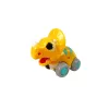 LEAN TOYS Dinozaur na Kółkach Żółty Triceratops Figurka