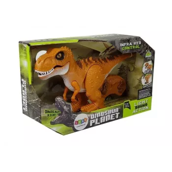 LEAN TOYS Dinozaur Zdalnie Sterowany R/C Brąz Dźwięk Światło