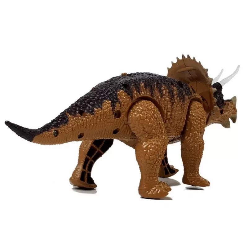 LEAN TOYS Dinozaur Triceratops na baterie Żółty