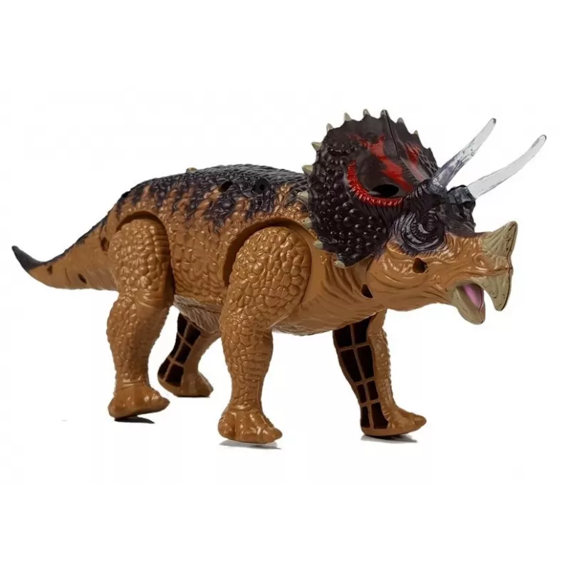 LEAN TOYS Dinozaur Triceratops na baterie Żółty