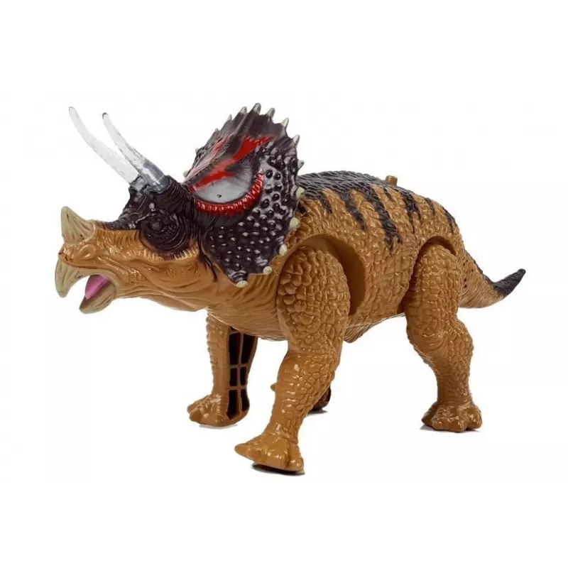 LEAN TOYS Dinozaur Triceratops na baterie Żółty