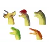 LEAN TOYS Gumowe sensoryczne pacynki na palce - Dinozaury