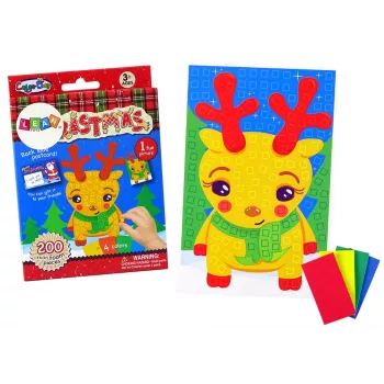 LEAN TOYS DIY Kolorowy Mozaikowy Zestaw do Składania Renifera Bożonarodzeniowego