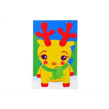 LEAN TOYS DIY Kolorowy Mozaikowy Zestaw do Składania Renifera Bożonarodzeniowego