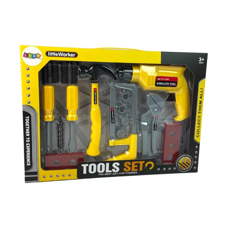 LEAN TOYS DIY Zestaw Wiertarka Młotek Śrubokręt